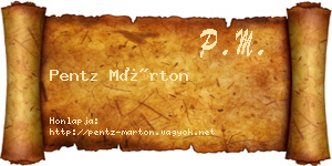 Pentz Márton névjegykártya