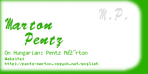 marton pentz business card